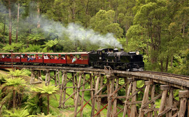 Board the historic 'Puffing Billy' steam train